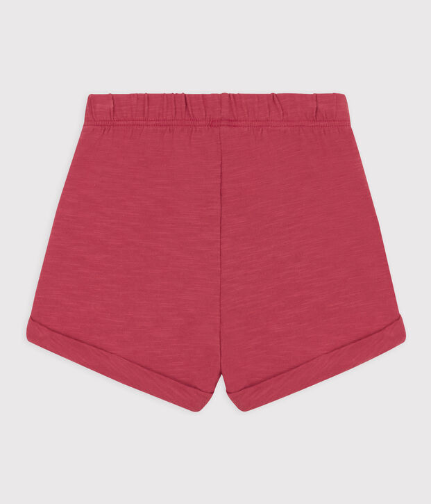 Short b&eacute;b&eacute; en jersey flamm&eacute; uni rose