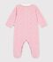 Babypyjama van fluweel met kraagje en bloemenprint roze/multicouleur