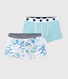 Lot de 2 boxers verts petit garçon en coton et Lyocell