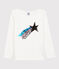 Tee-shirt manches longues en coton enfant fille blanc MARSHMALLOW