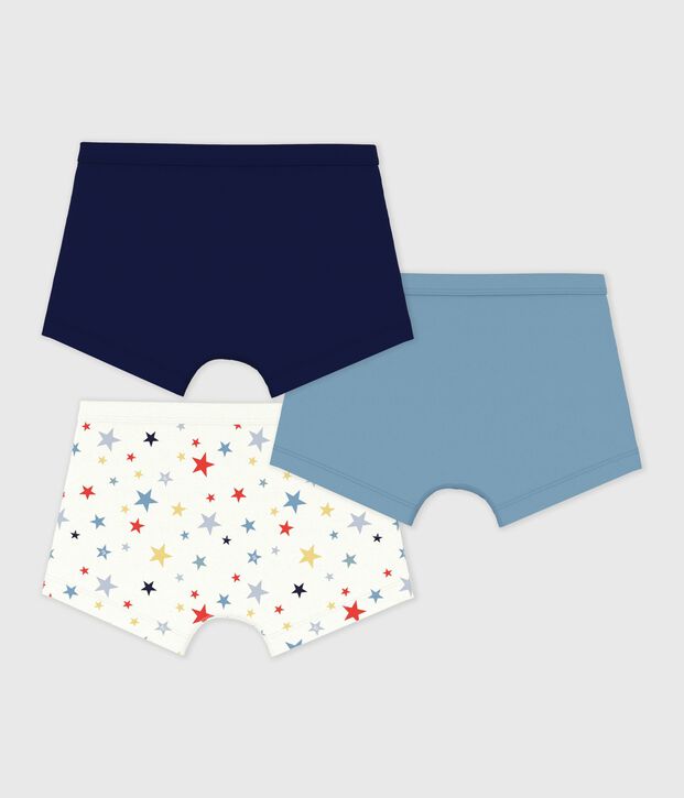 Lot de boxers enfant en coton &agrave; ceinture collet&eacute;e imprim&eacute; &eacute;toiles multicouleur