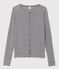 Cardigan iconique en coton rayé Femme bleu SMOKING/blanc MARSHMALLOW