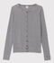 Iconisch gestreept katoenen Dames cardigan blauw/wit