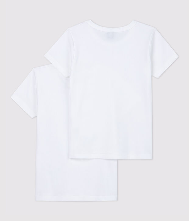 Set van 2 witte T-shirts met korte mouwen voor jongetjes multicouleur