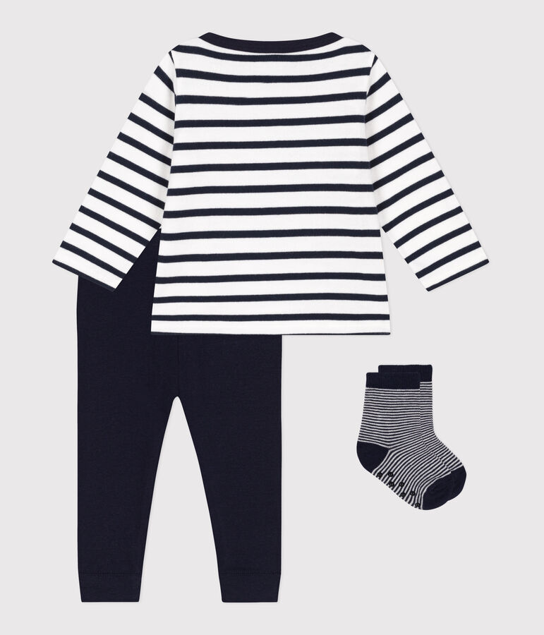 Ensemble cadeau b&eacute;b&eacute; trois pi&egrave;ces multicouleur