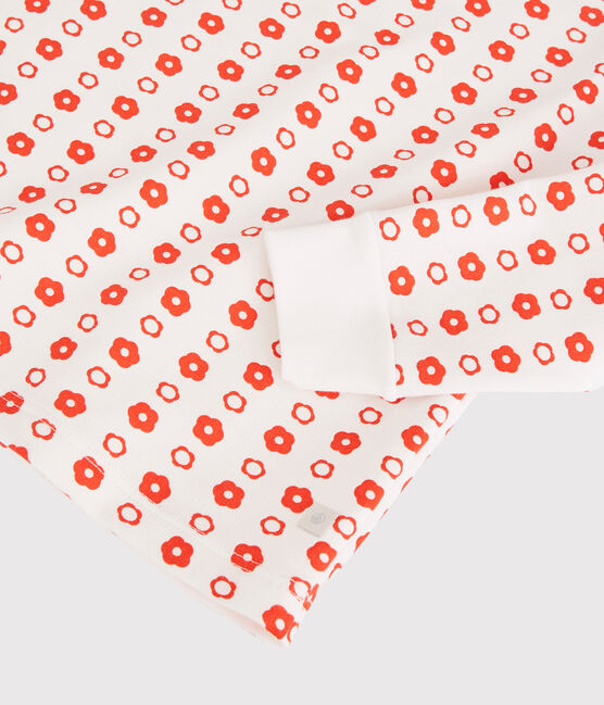 Jongens/meisjes pyjama met grafische print van biologisch katoen wit MARSHMALLOW/ SPICY