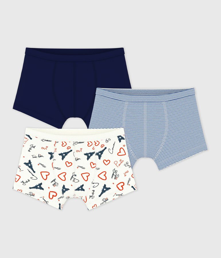 Setje met katoenen boxershorts met omhulde tailleband met print van Parijs multicouleur