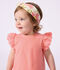 Bandeau b&eacute;b&eacute; fille en cr&eacute;pon imprim&eacute; fleuri blanc/multicouleur