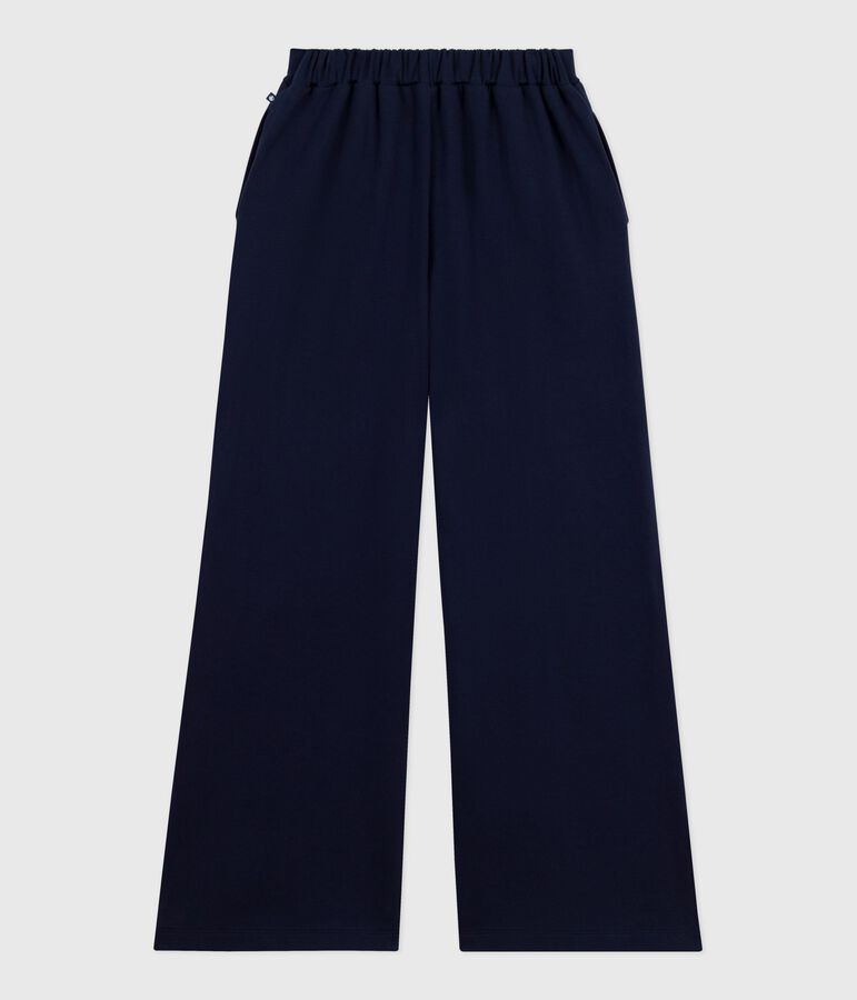 Pantalon femme en coton bleu