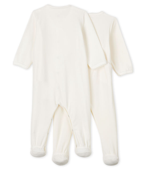 Lot de 2 dors-bien blanc b&eacute;b&eacute; en velours multicouleur