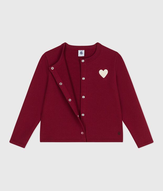 Cardigan en molleton enfant fille rouge