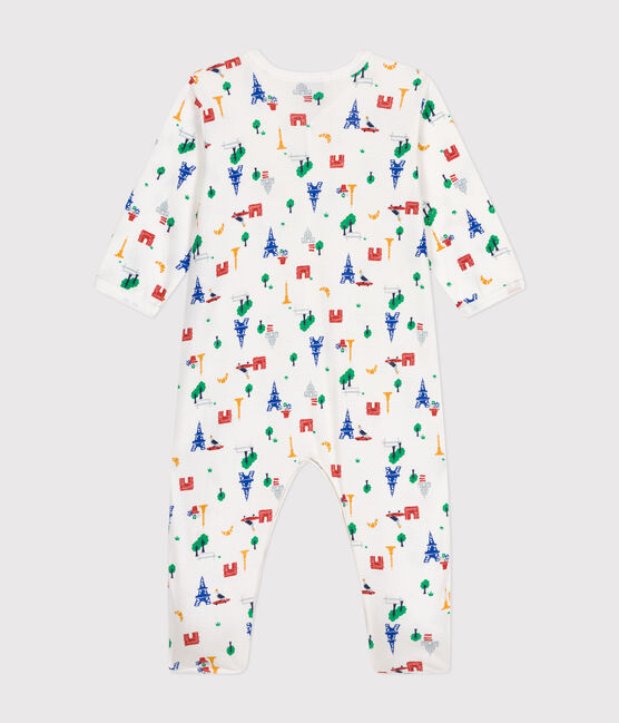 Pyjama imprimé Paris en coton bébé blanc MARSHMALLOW/blanc MULTICO