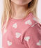 Katoenen pyjama met hartmotiefje voor kinderen roze ROSEWOOD/ MARSHMALLOW