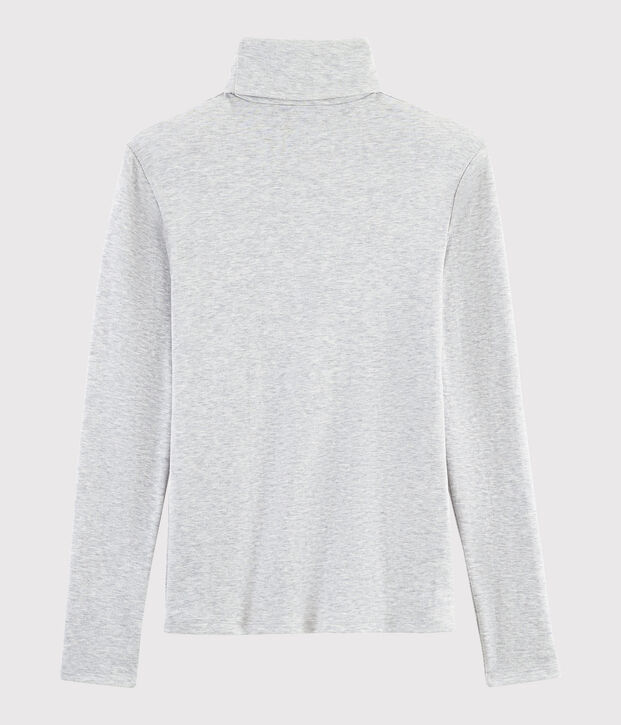 Sous-pull iconique en coton Femme gris chin&eacute; clair