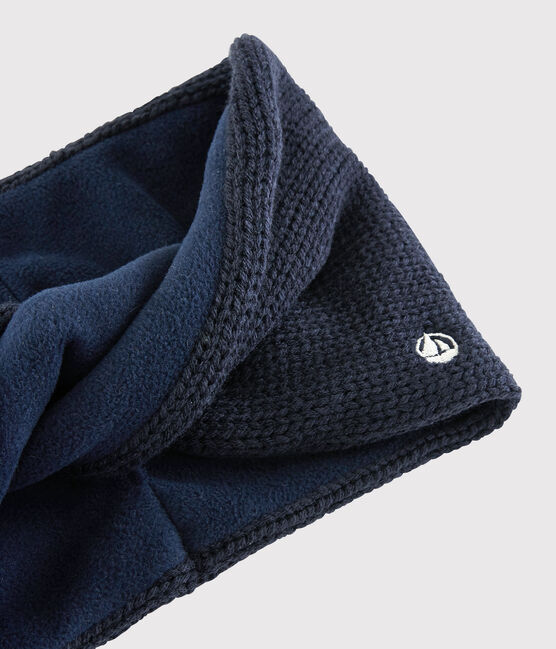 Gebreide tricot snood voor jongen - meisje blauw SMOKING