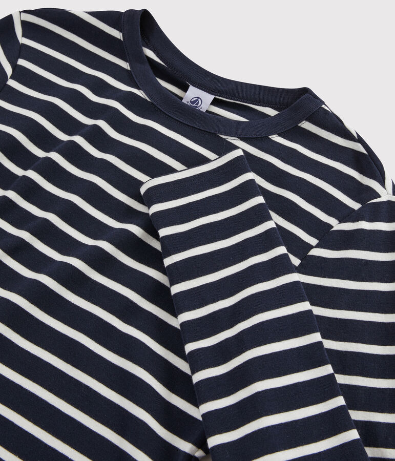 Iconisch Dames T-shirt met ronde hals blauw/wit