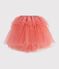Jupe enfant mi-longue en tulle unie corail