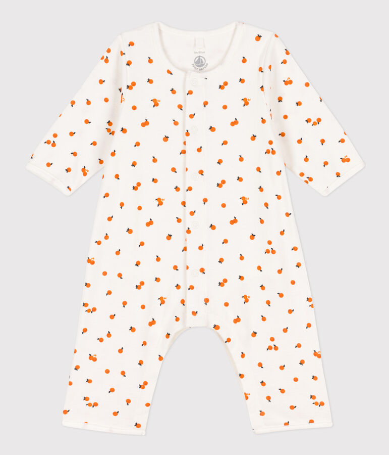 Bodyjama imprim&eacute;s en coton blanc/ORANGE