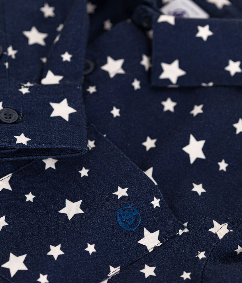 Flanellen hemd voor jongens blauw/wit