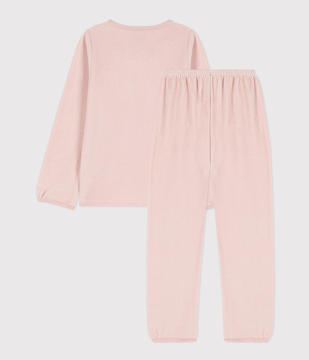 Fluwelen meisjespyjama roze