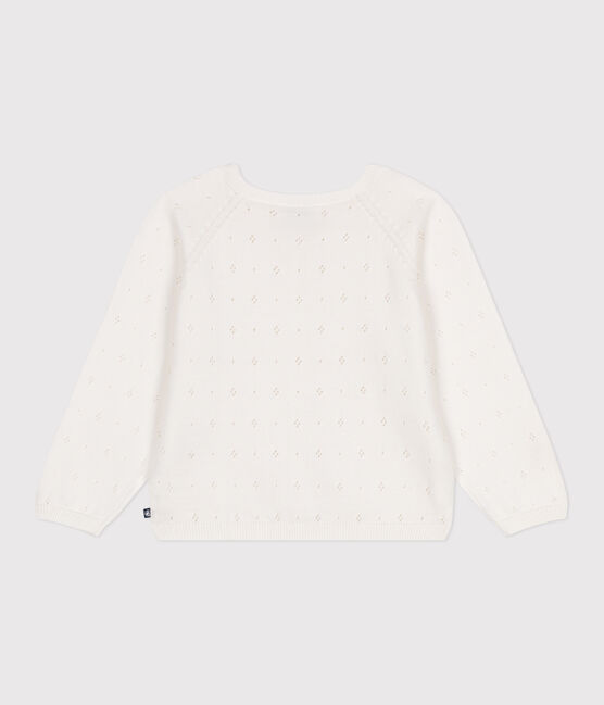 Cardigan enfant coton point fantaisie blanc MARSHMALLOW