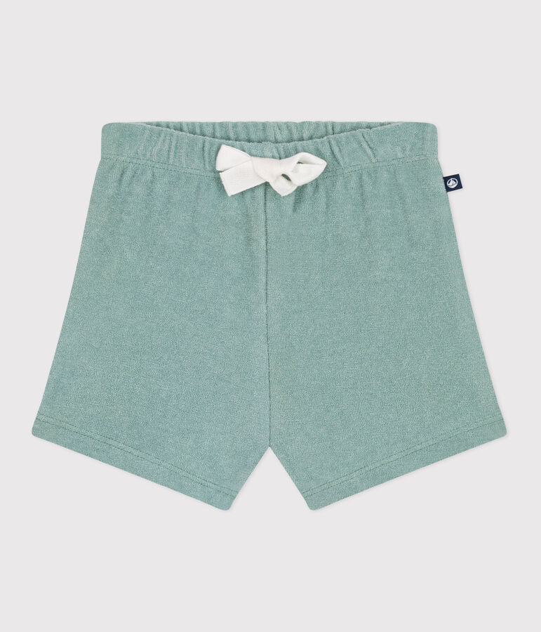 Babyshort van katoenen badstof groen
