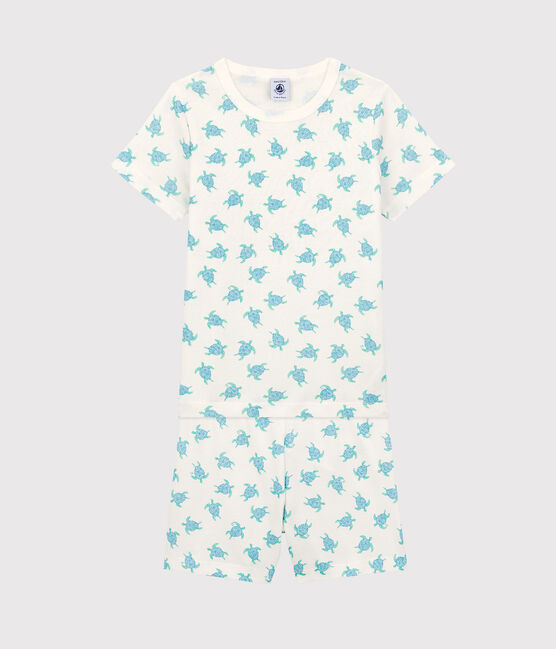 Pyjacourt petite fille-petit garçon en coton blanc MARSHMALLOW/blanc MULTICO