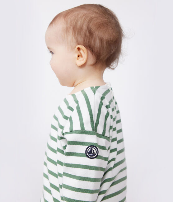 Baby matrozentopje van dik katoen groen MARSHMALLOW/ PALMERAIE