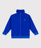 Effen katoenen sweatshirt met rits en opstaande kraag voor kinderen blauw PERSE