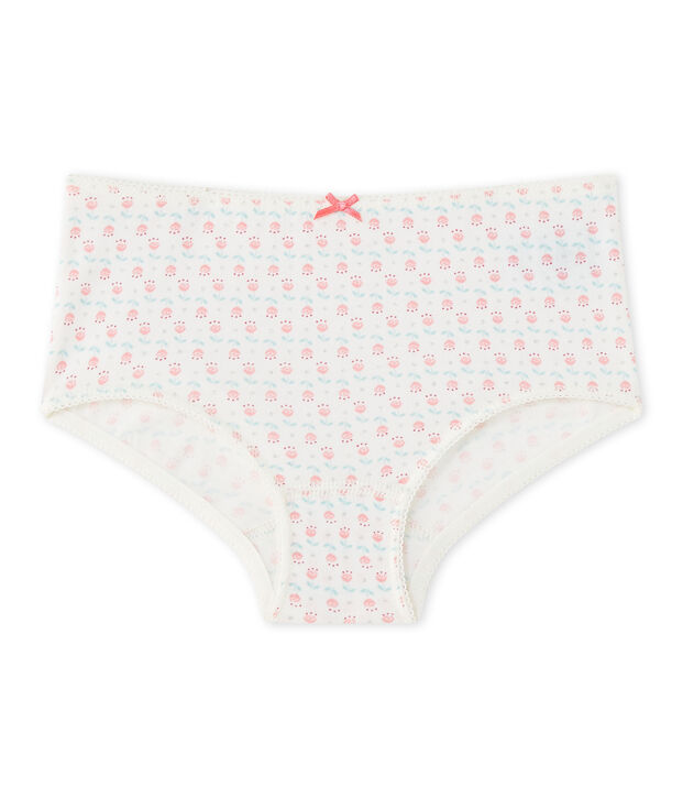 Shorty fille imprim&eacute; en jersey stretch blanc/multicouleur