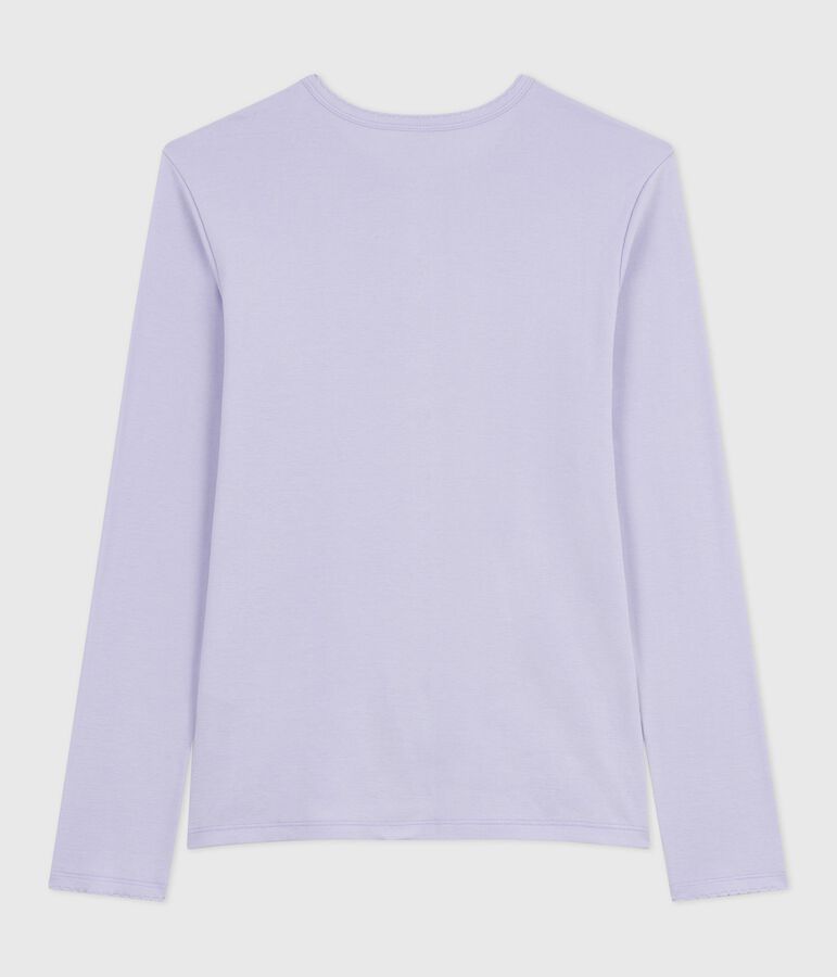 Tee-shirt femme l'iconique cocotte en coton manches longues violet