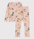 Pyjama ajusté fleur petite fille en coton