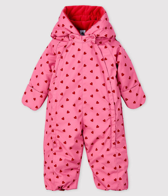 Combipilote bébé fille rose CHEEK/rouge TERKUIT