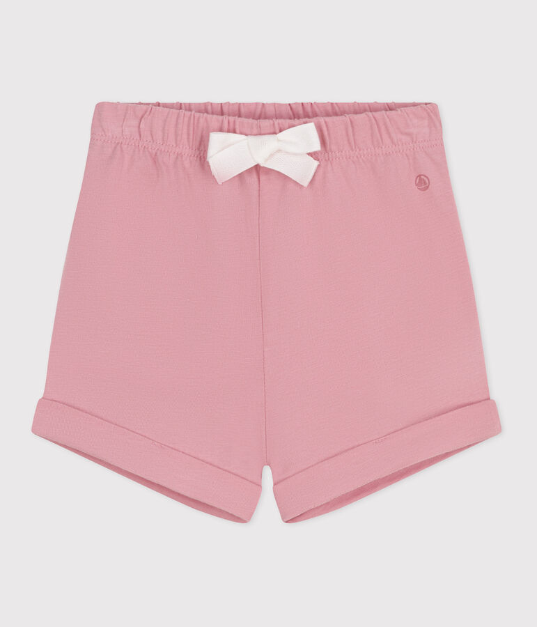 Short b&eacute;b&eacute; en coton uni rose