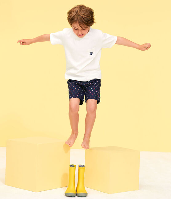 Strandshort met print voor jongens blauw SUBMARINE/wit MULTICO