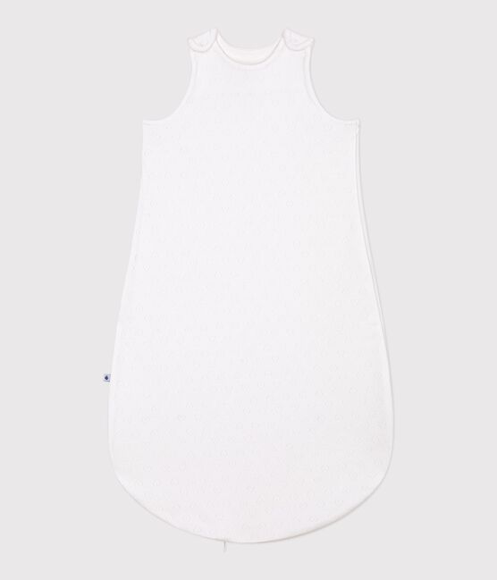 Babytrappelzak van ajourkatoen met hartjesprint TOG 0,5 wit MARSHMALLOW