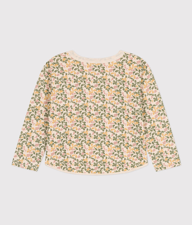 T-shirt met lange mouw bedrukte tubic voor meisjes ecru/multicouleur