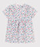 Katoenen babyjrukje met korte mouwen en bloemenprint wit MARSHMALLOW/wit MULTICO