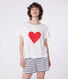 Pyjama short femme en coton imprimé cœurs