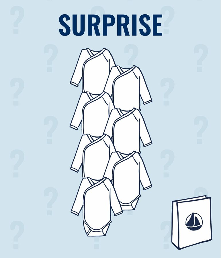 Lot surprise de 7 bodies naissance manches longues b&eacute;b&eacute; variante 1