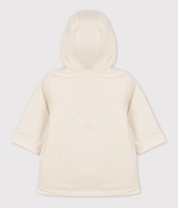 Warme gewatteerde oliejas van gerecycleerde stof voor baby's ecru