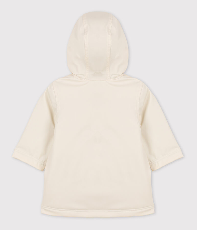 Warme gewatteerde oliejas van gerecycleerde stof voor baby's ecru