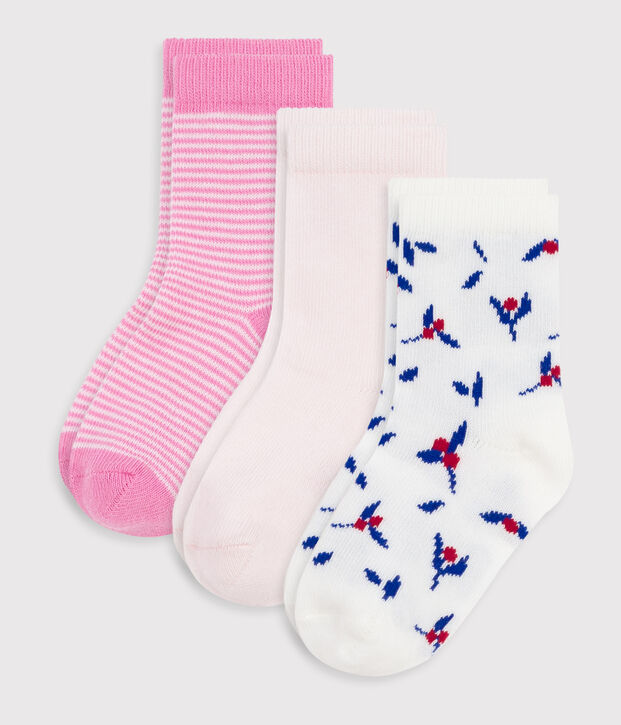 3 paar katoenen babysokken met bloemetjesprint multicouleur