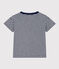 Tee-shirt rayé en coton enfant garçon bleu MEDIEVAL/blanc MARSHMALLOW