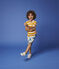Jersey poloshirt met korte mouwen voor jongens geel TEHONI/wit MARSHMALLOW