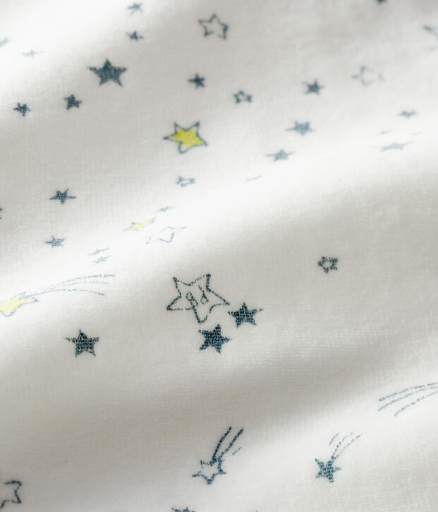 Dors bien b&eacute;b&eacute; en velours blanc/multicouleur