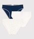 Lot de 3 culottes enfant en coton et élasthanne imprimé cœurs