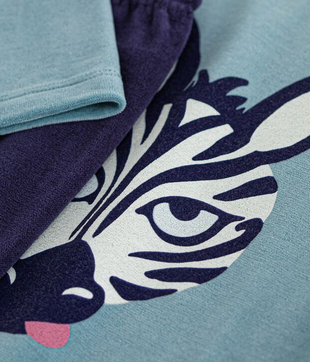 Fluwelen kinderpyjama blauw/blauw