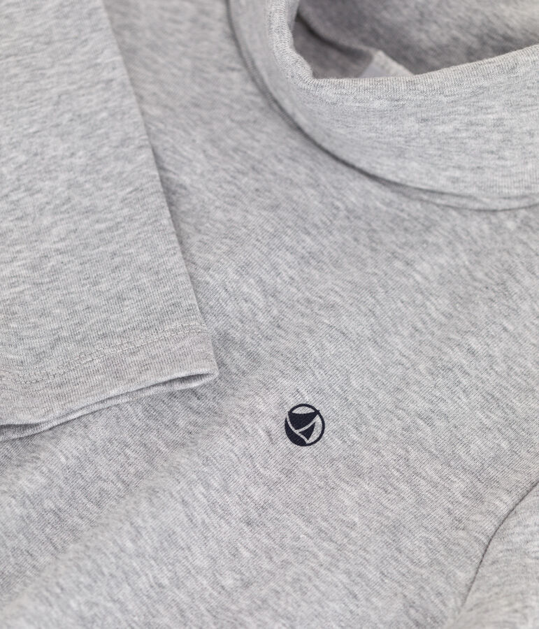 Sous-pull en coton enfant fille / gar&ccedil;on gris FUMEE CHINE