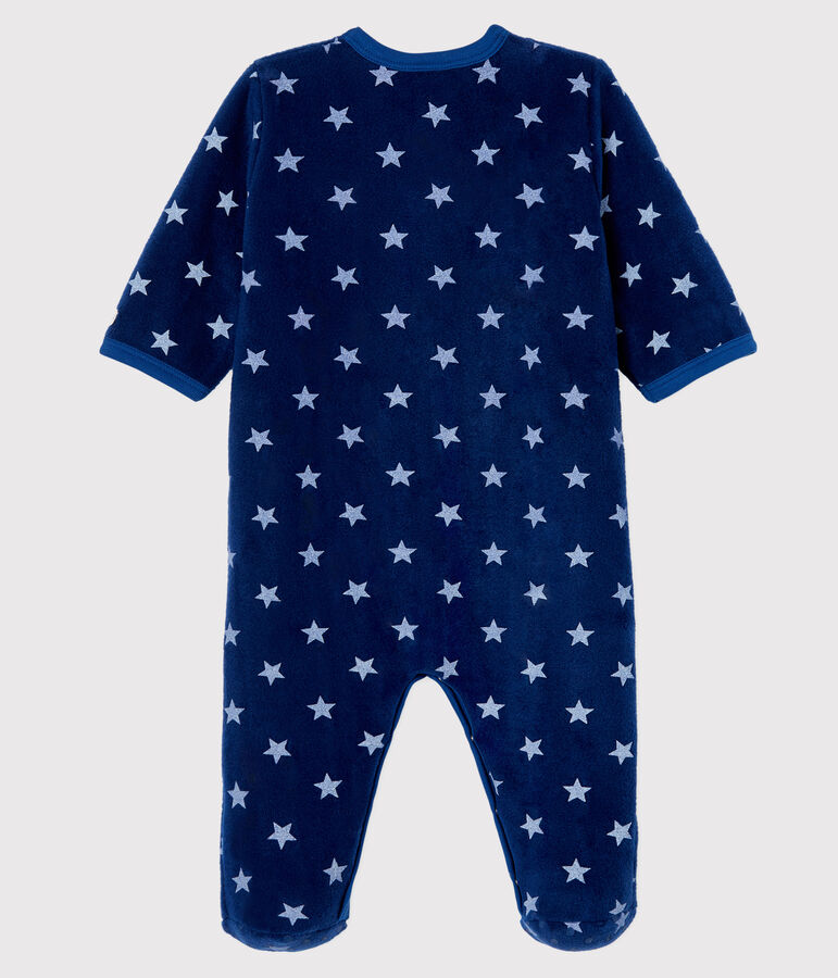 Surpyjama &agrave; &eacute;toiles b&eacute;b&eacute; en polaire bleu/blanc